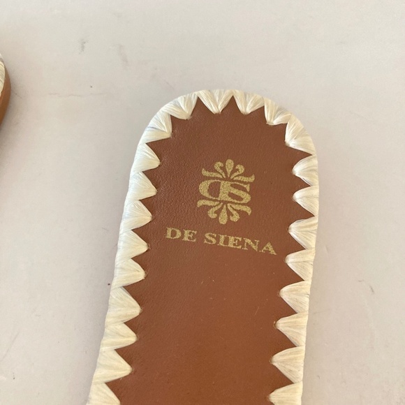 NWOT De Siena Anthropologie Embellished Raffia Slide Sandals - Picture 3 of 7